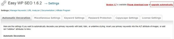 Easy WP SEO latest version 1.7