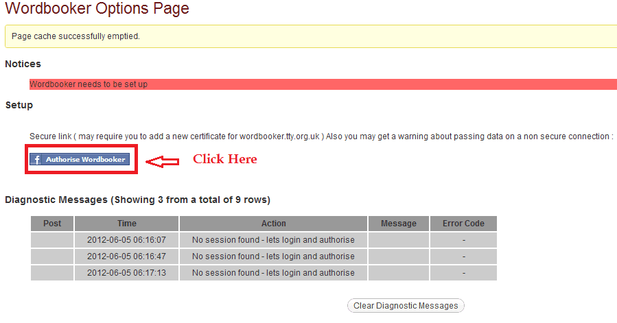 Wordbooker Plugin Options Page
