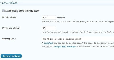 Cache preload