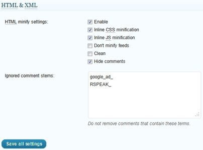 Minify HTML & XML