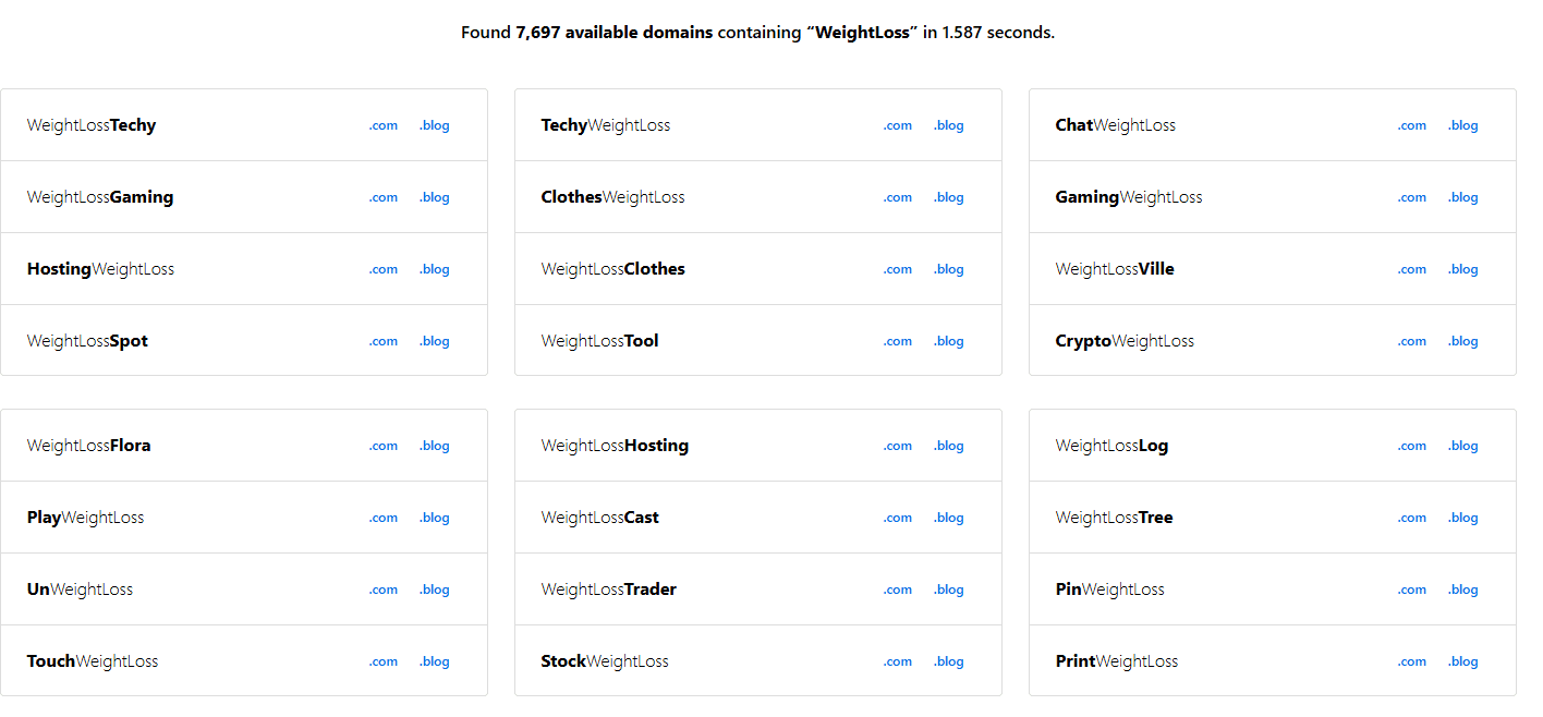 weight loss blog names