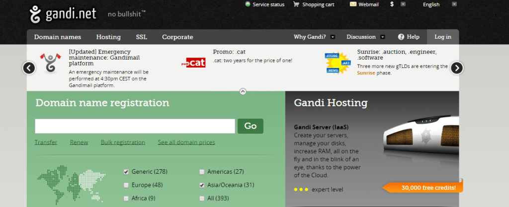Gandi Domain registrar