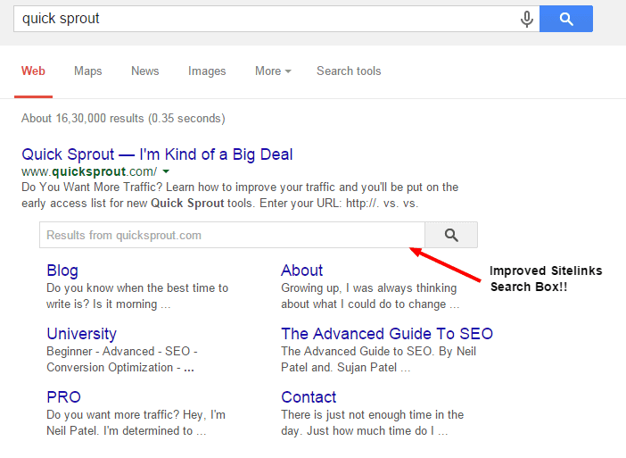 google sitelinks search box