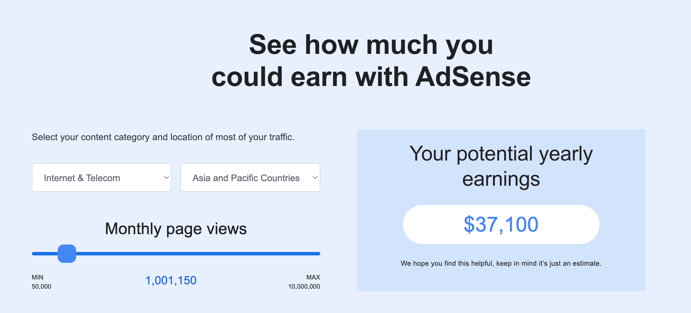 adsense calculator google