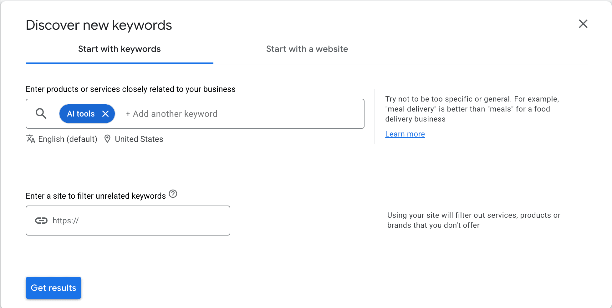 keyword planner research