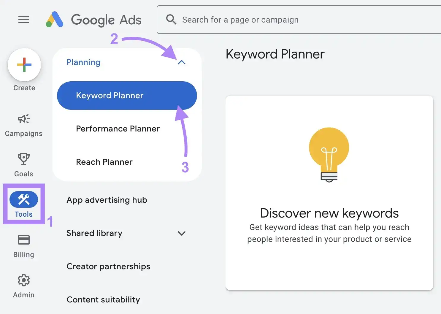 keyword planner tool