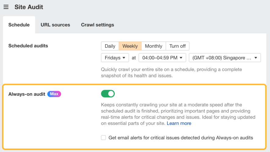 always audit in ahrefs