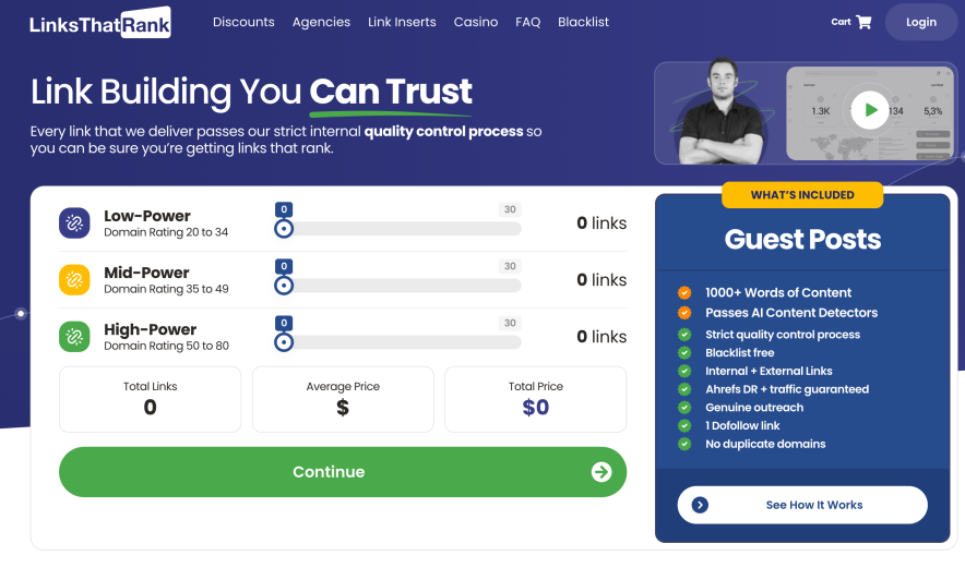 LinksThatRank - Paid backlink site