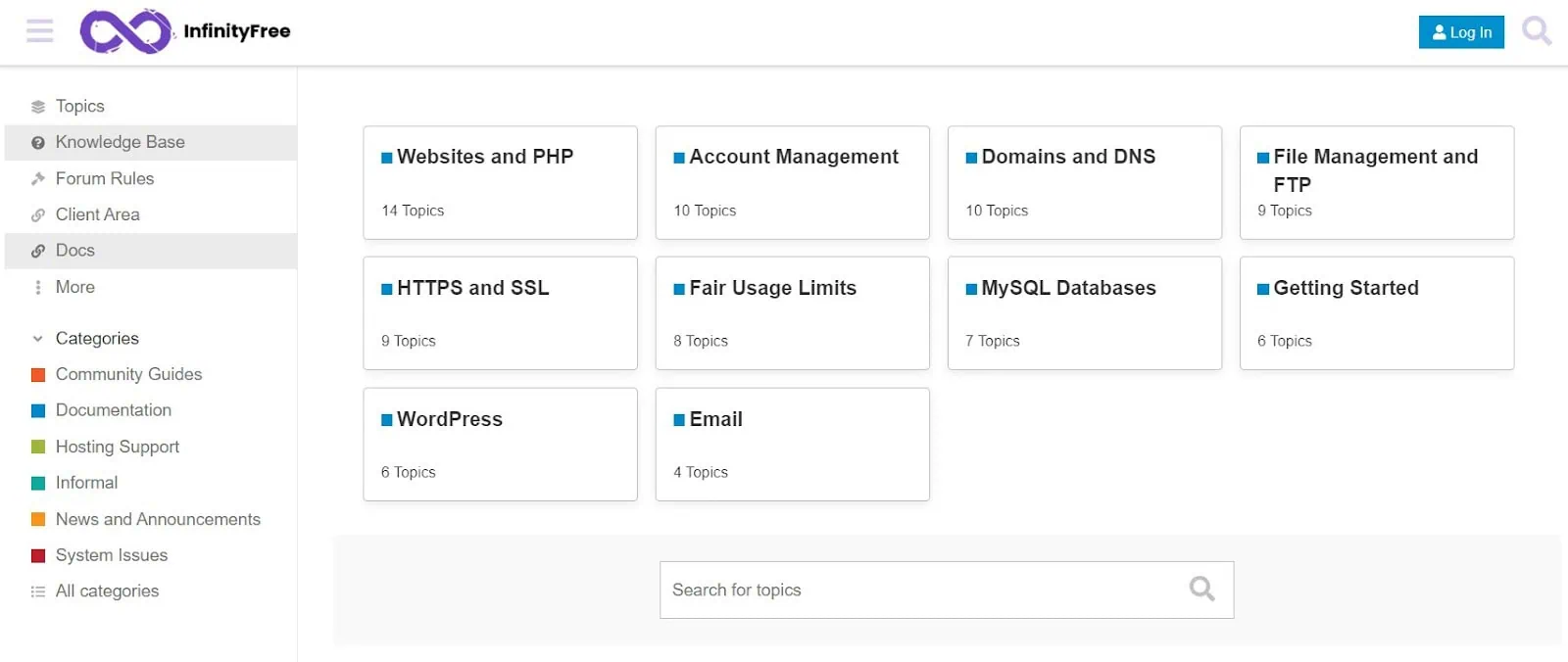 infinityfree knowledge base is full of answers