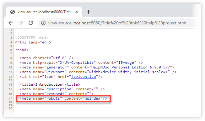 Robots Meta Tag