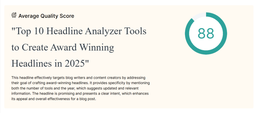 Sharethrough Headline Analyzer Score