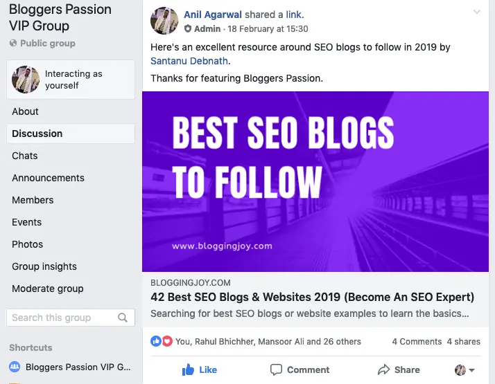 bloggers passion fb group