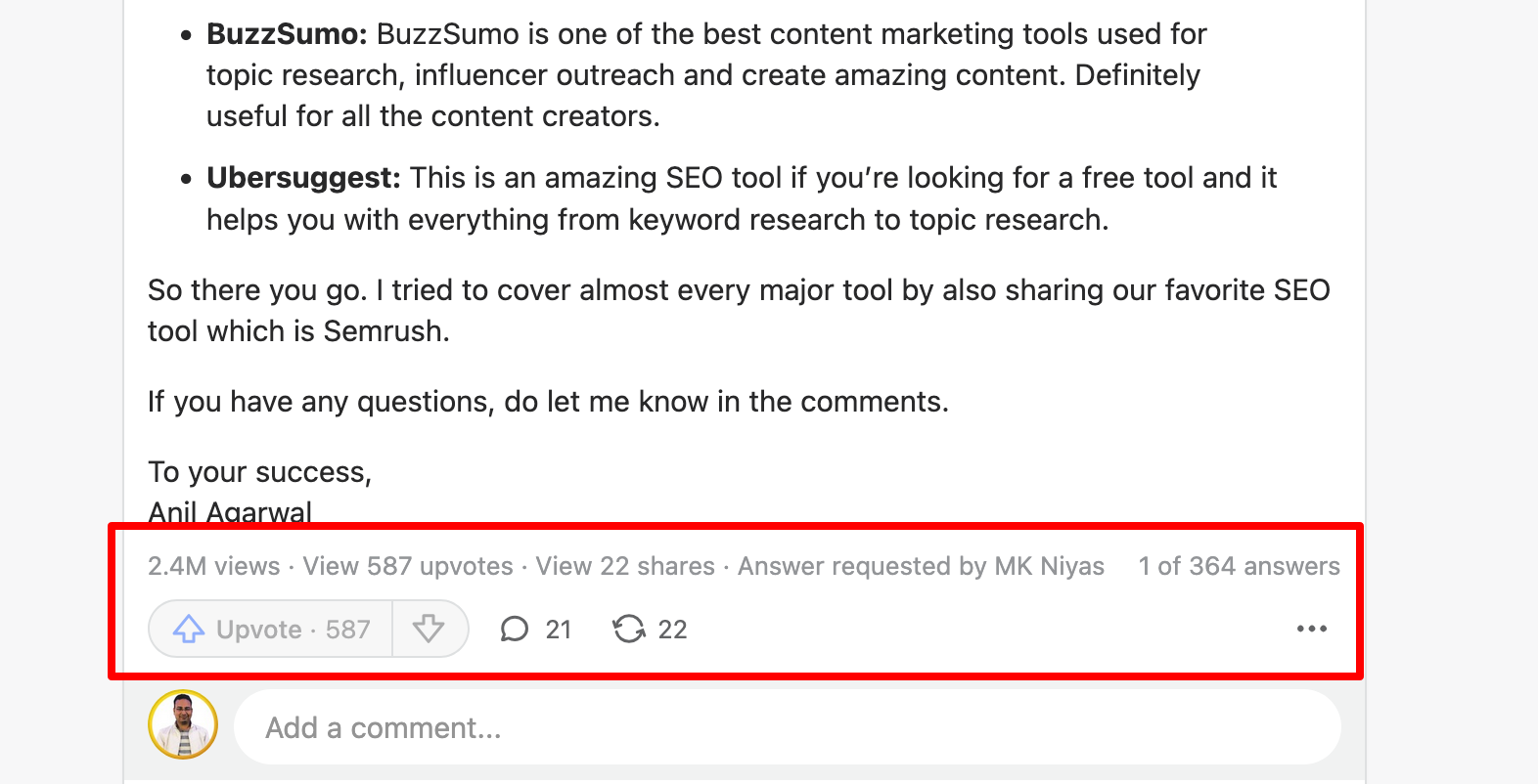 popular answer