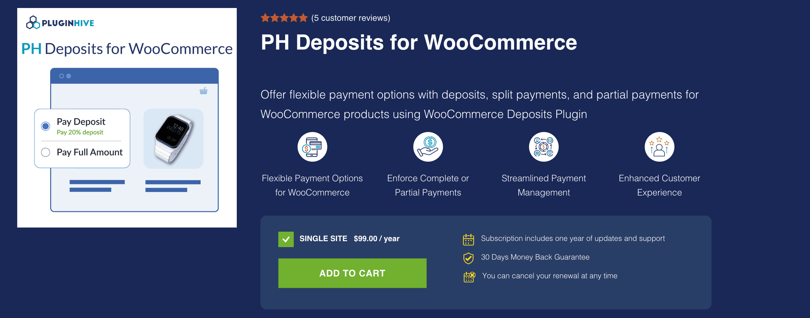 deposits for woocommerce by pluginhive