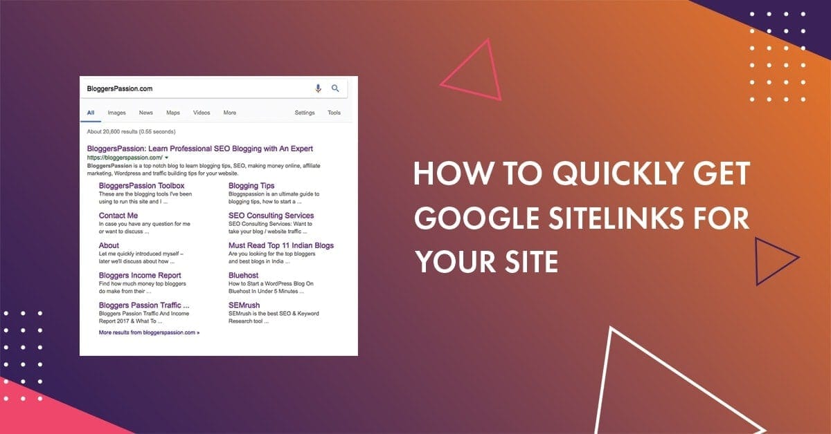what are google sitelinks and how to get them easily