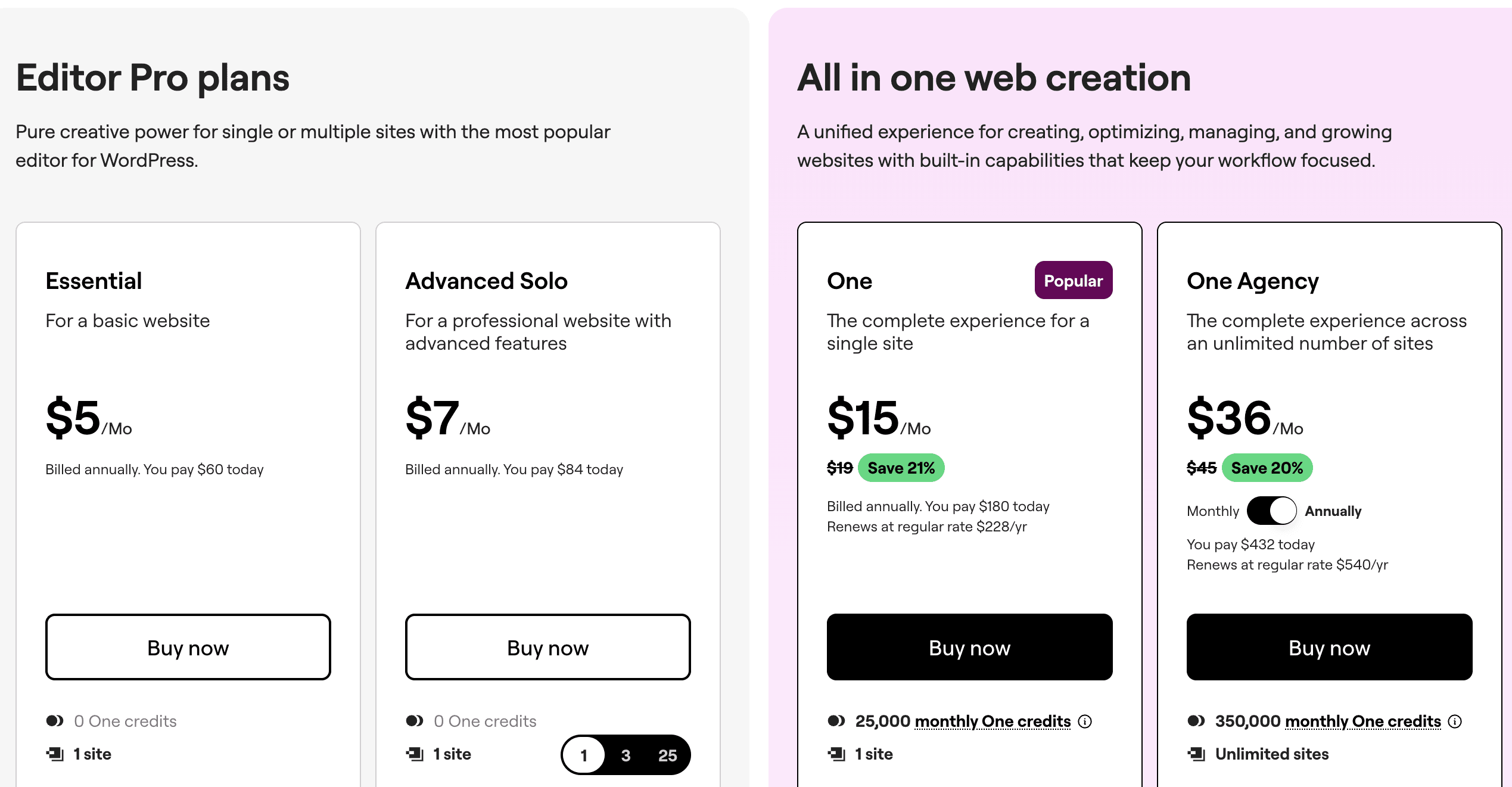 Elementor Updated Pricing