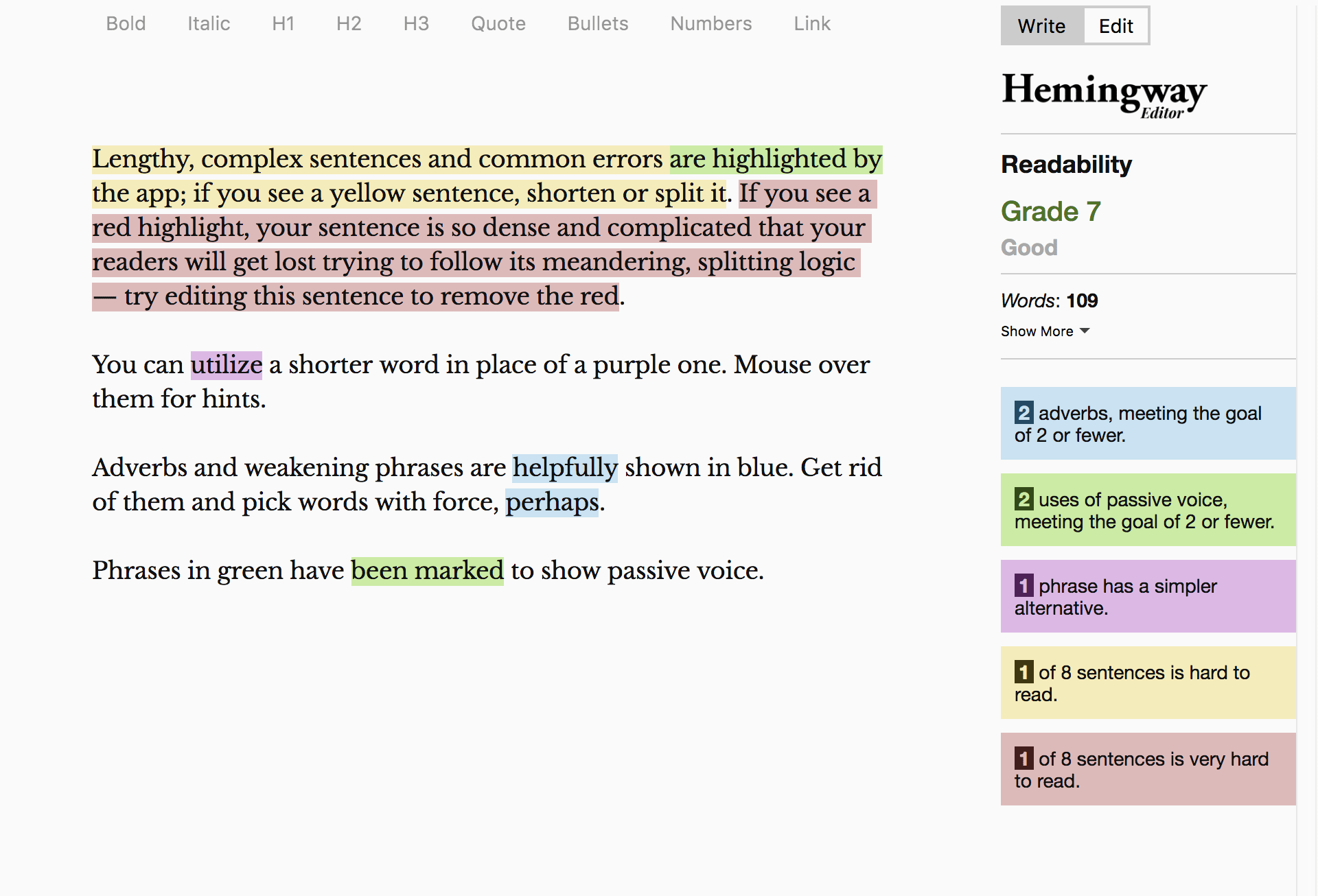 hemingway editor