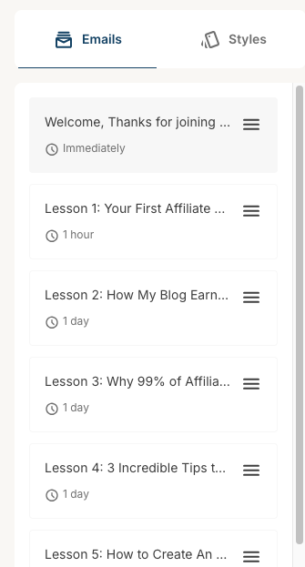 email sequence example in kit