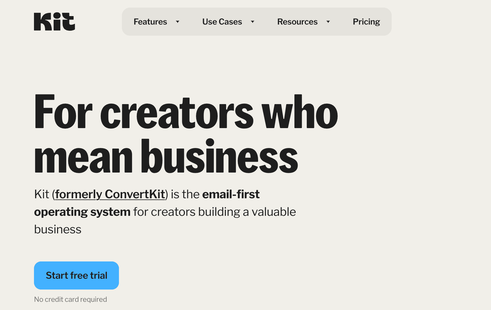 2. Kit.com - Best For Bloggers & Content Creators