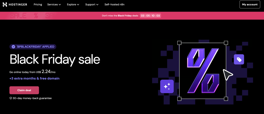 hostinger black friday deal 2025 is live