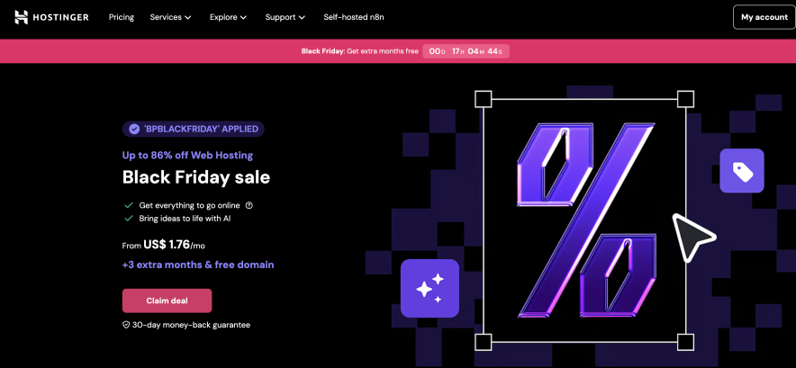 hostinger black friday deal 2025 is live