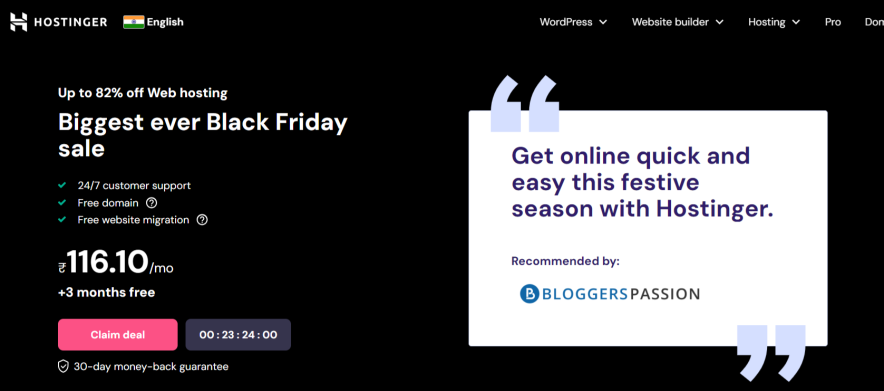hostinger india black friday deal