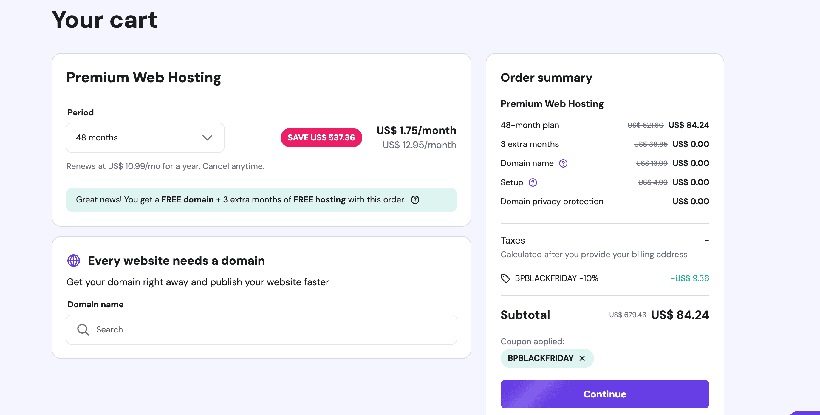 hostinger pricing after black friday coupon