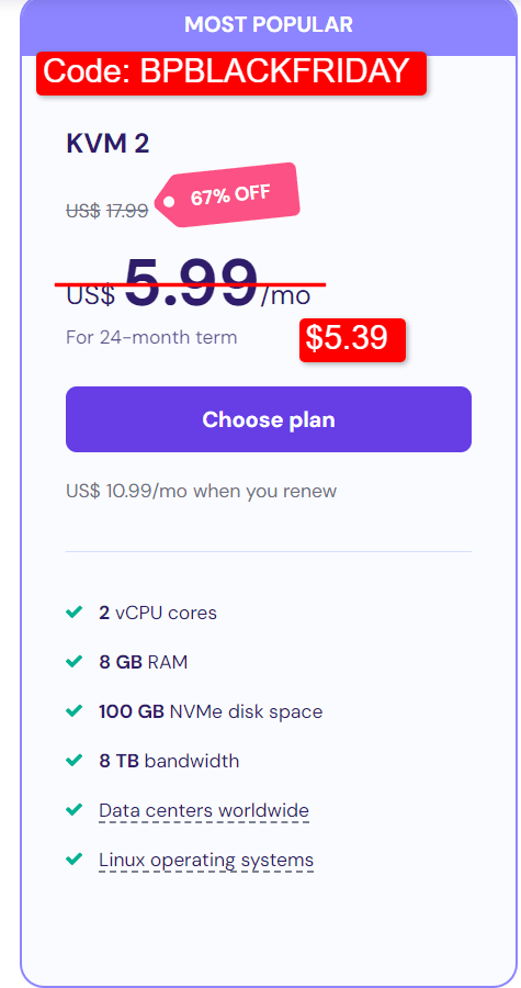 hostinger vps deal black friday