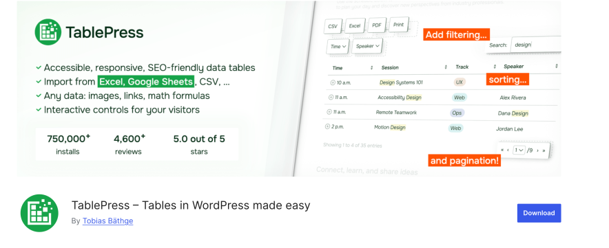 tablepress