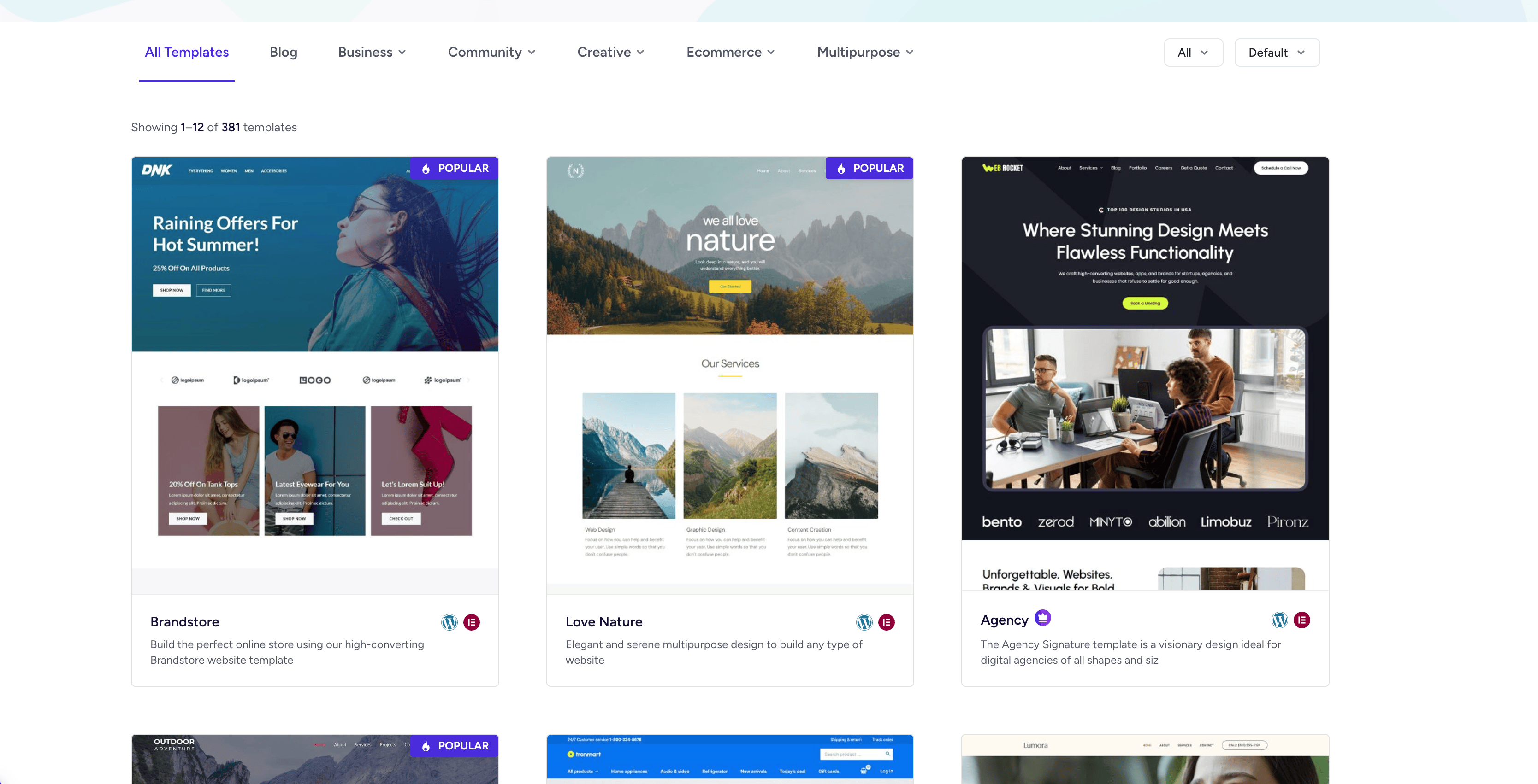 astra theme starter templates