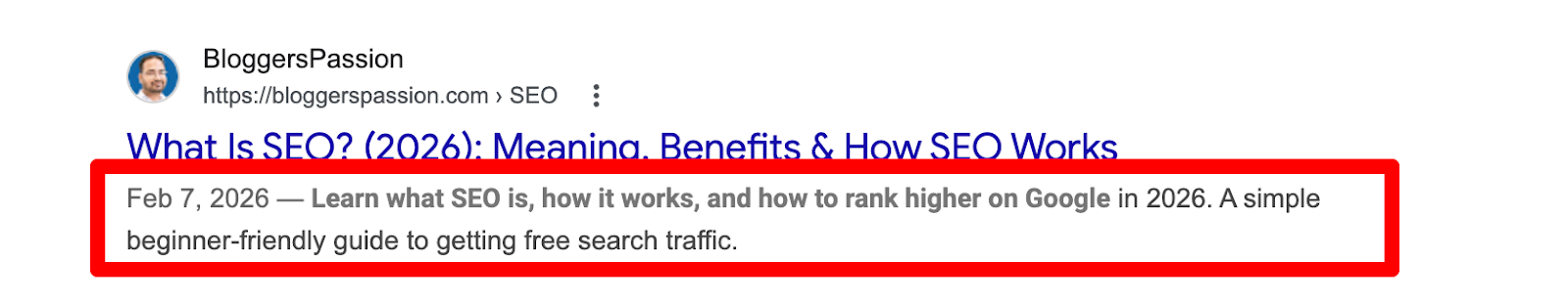 meta description example