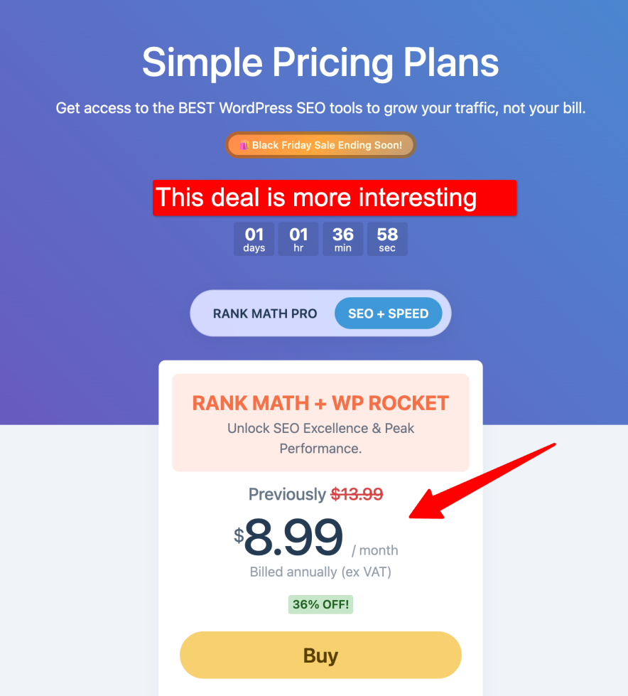 Grab wp rocket and rankmath combo black friday deal at 36% OFF