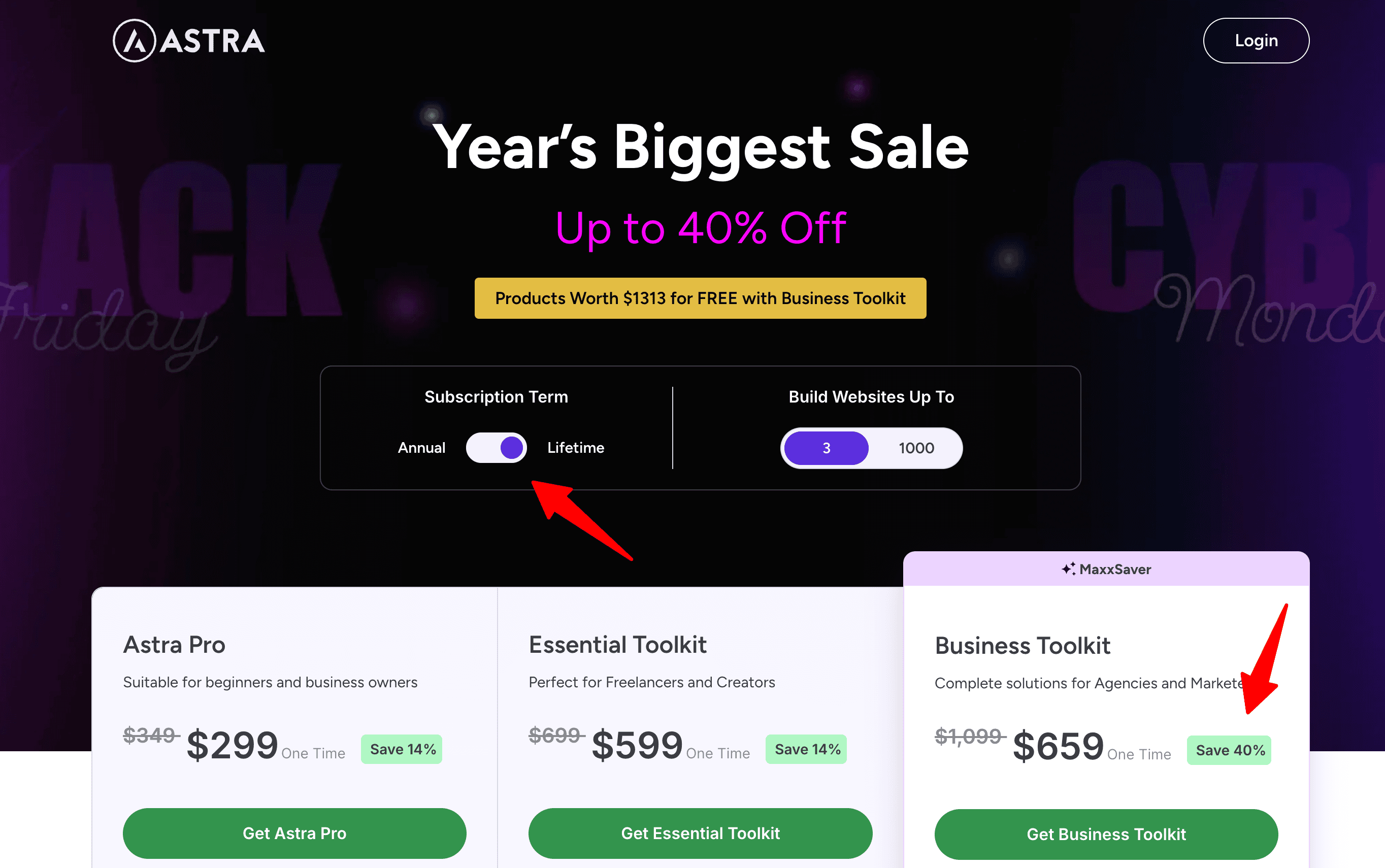 Astra Black Friday Offer Lifetime Pricing