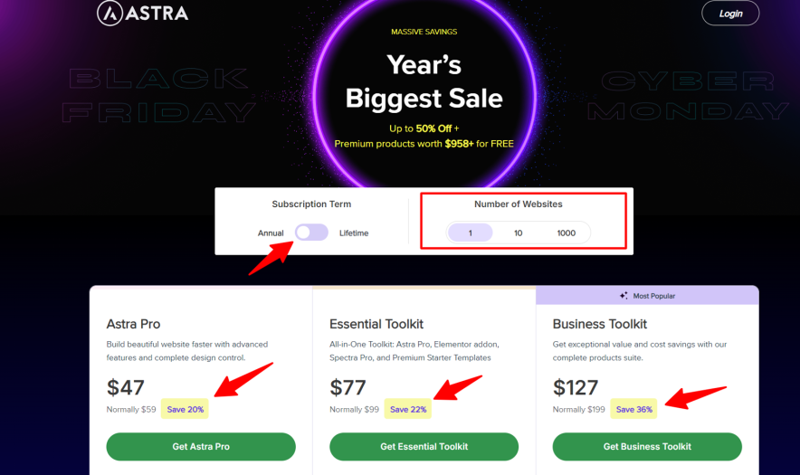 astra black friday pricing