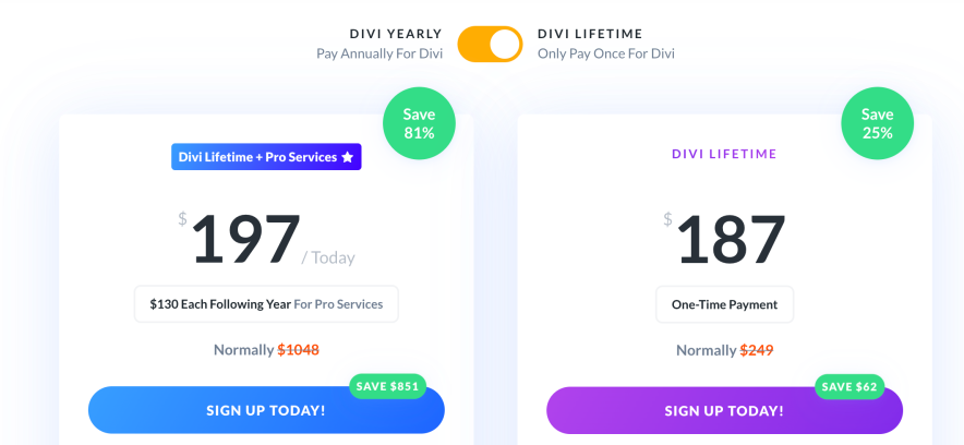 divi lifetime plans discount