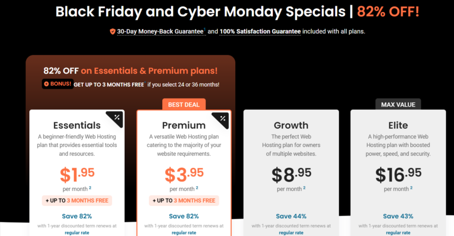 hostpapa plans blackfriday
