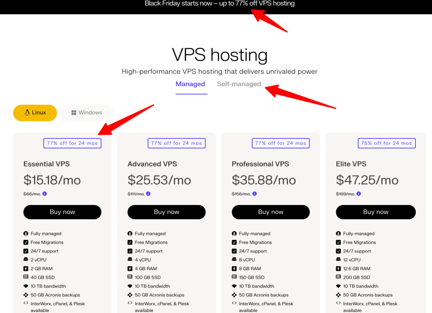 liquid web vps hosting black friday discounted plans