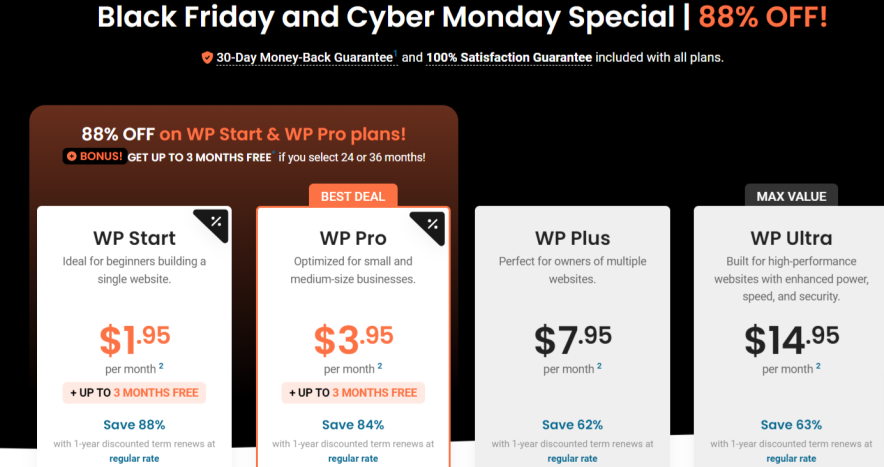 wordpress plans hostpapa black friday