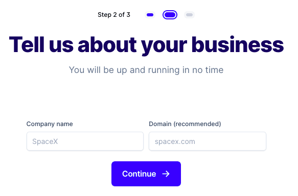 jarvis ai signup business details