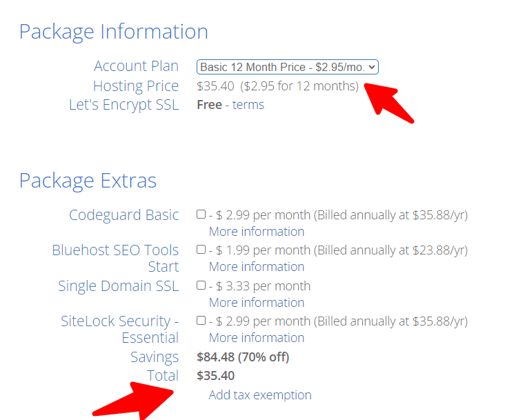 bluehost pricing