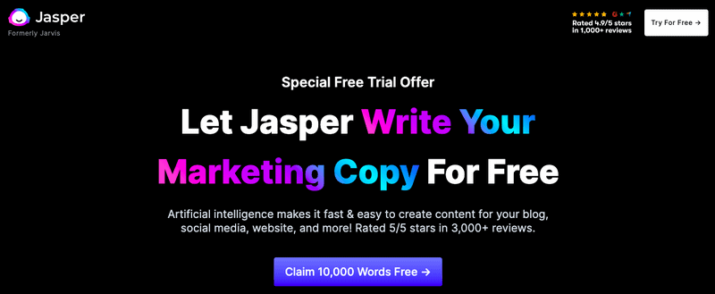DELA DISCOUNT jasper-trial-landing-page Jasper.ai Free Trial 2022 → Try for 5 Days with 10000 Words DELA DISCOUNT  