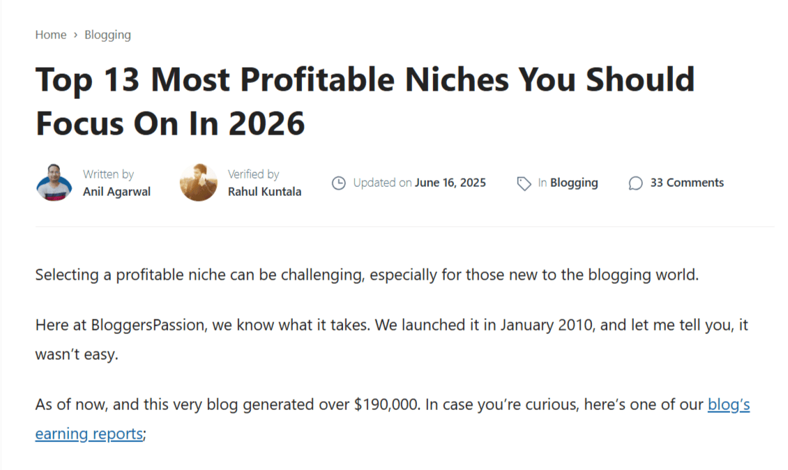 Listicle blog format