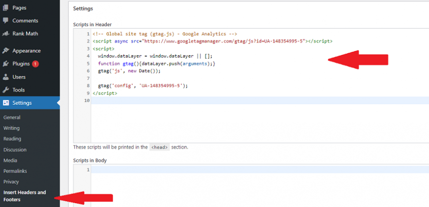 DELA DISCOUNT Step-3-place-Google-Analytics-code-in-insert-headers-footers-plugin-884x427 3 Proven Ways to Add Google Analytics Code to GeneratePress DELA DISCOUNT  