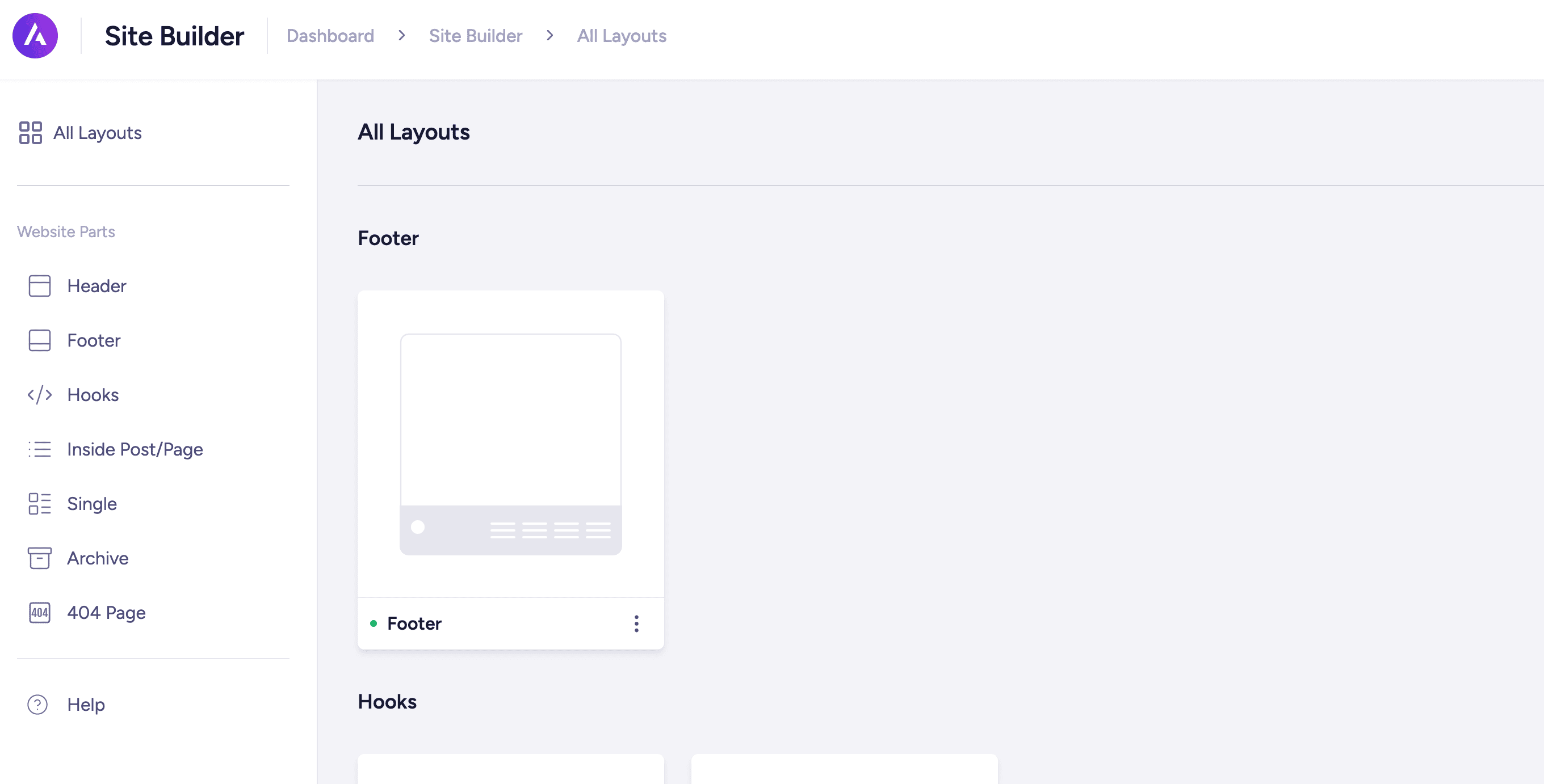 site builder in astra