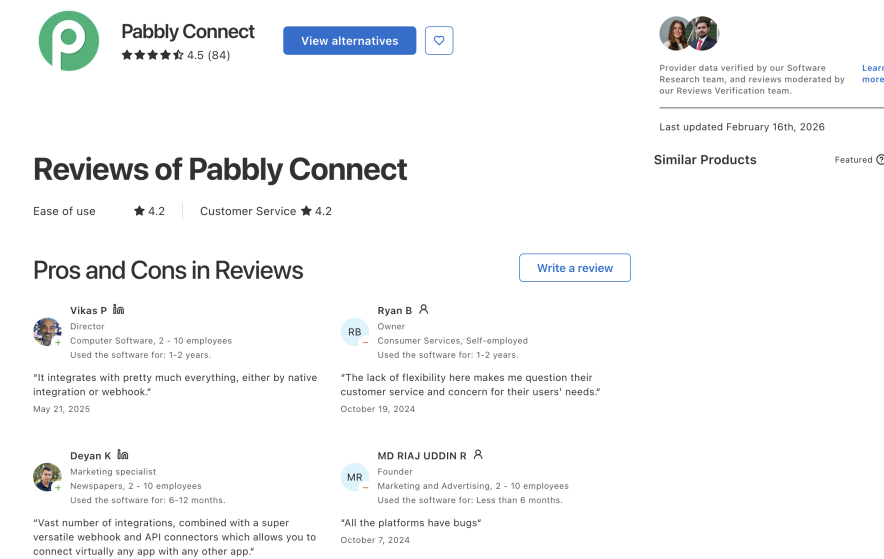 pabbly connect reviews on capterra