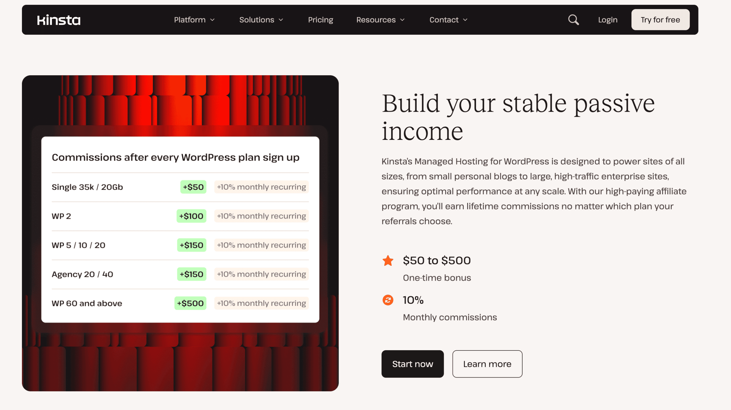 kinsta referral income