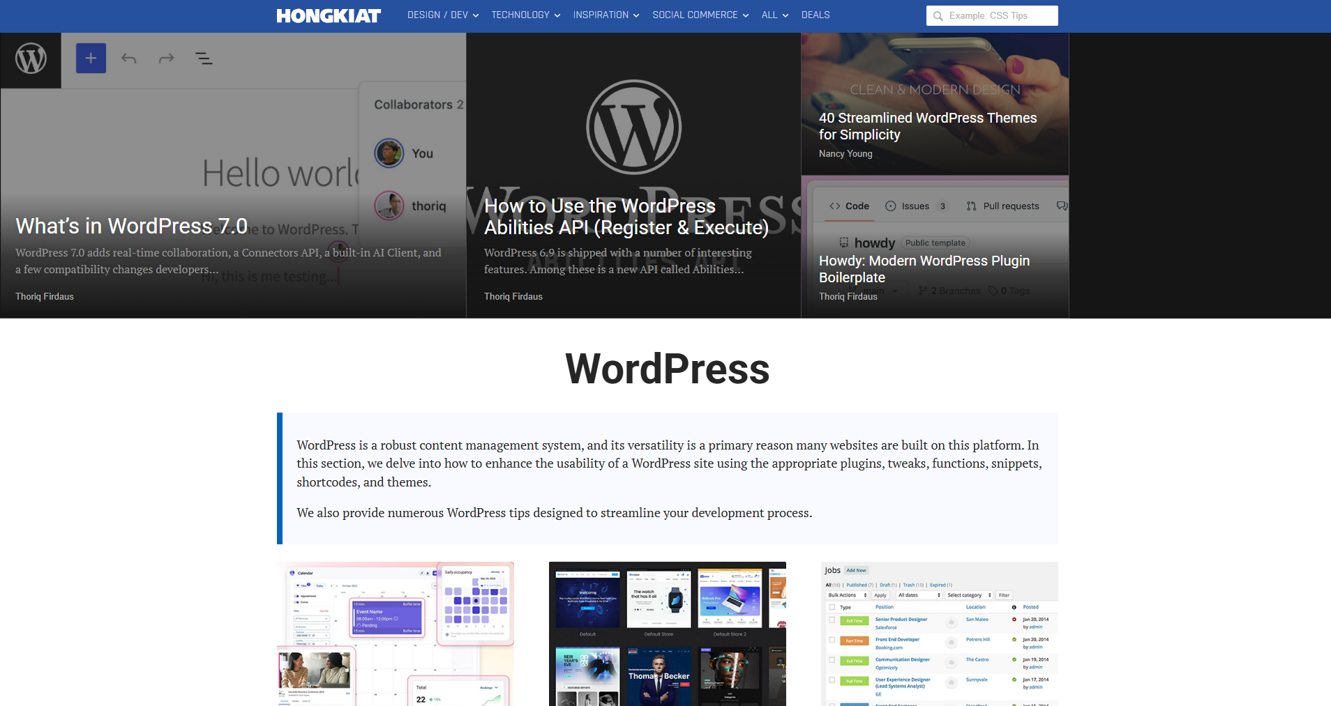 WordPress Hongkiat Blog