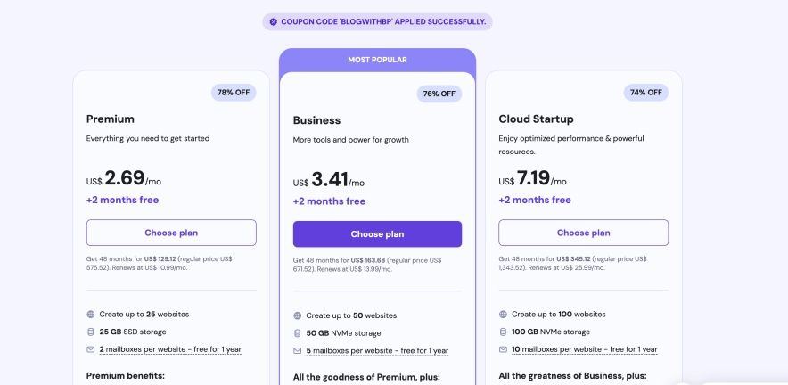 hostinger latest pricing