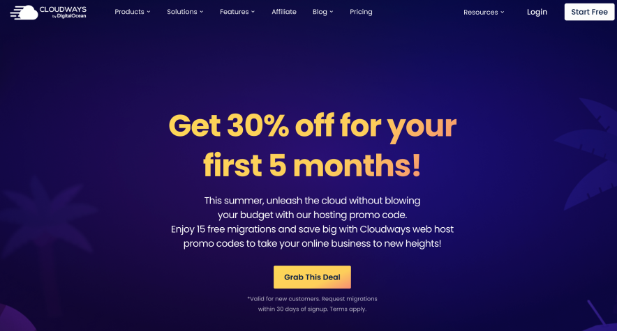 cloudways offer page
