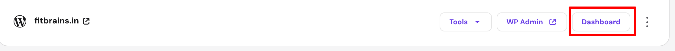 Tap on the Dashboard button located under the hosting section